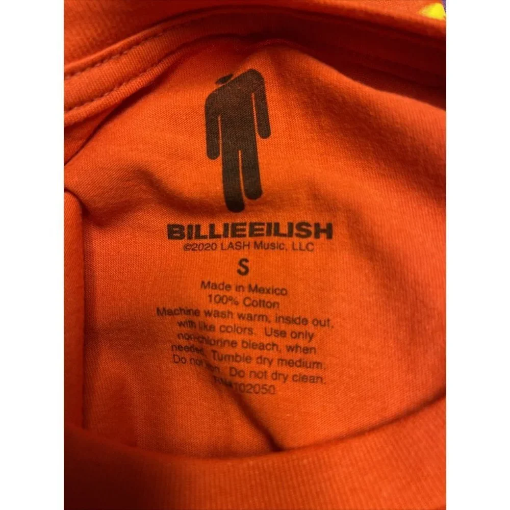 Billie Eilish Red and Yellow Logo T-Shirt Size S NWOT - Picture 5 of 5